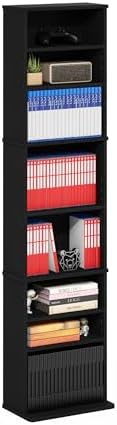 Furinno Jaya DVD Shelf, 9-Shelf Tall Narrow CD Rack, Media Shelf by Furinno-FitsYourSpaceFitsYourBudget