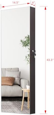 LED Jewelry Cabinet Armoire Organizer, Wall/Door Mount Jewelry Organizer and - Image 5