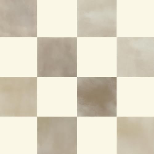 Ismoon Checkered Wallpaper Peel and Stick Neutral Mosaic Checkered Contact by Ismoon