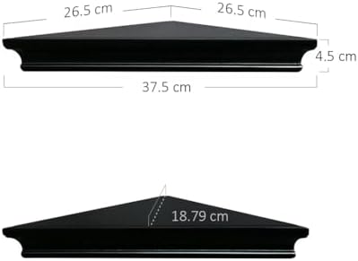 AHDECOR Black Floating Corner Shelves, Elegant Wall-Mounted Corner Shelf - Image 5