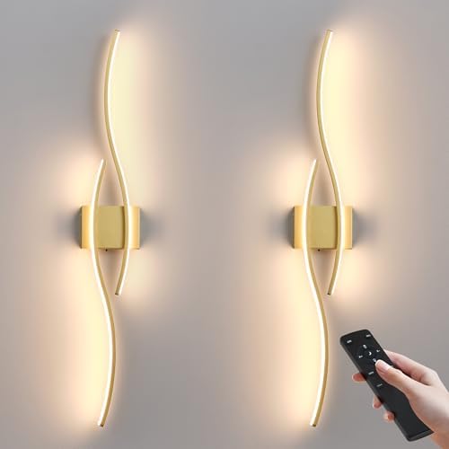 KARTOOSH Wireless Wall Sconces Set of 2, Dimmable LED Sconce by KARTOOSH