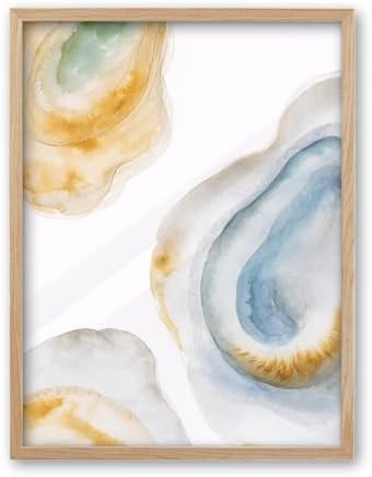 iHery 12x16in Blue Oyster Framed Coastal Wall Art, Acrylic Front by iHery