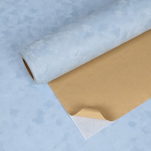 VEELIKE Self Adhesive Mottled Velvet Fabric Light Blue Felt Drawer Liner by VEELIKE