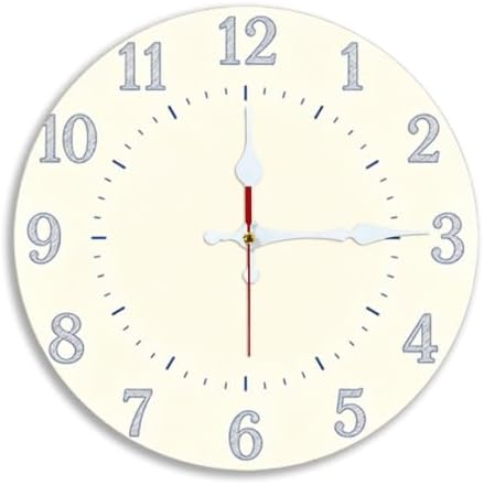 Minimal Sketch Numeral 2D Wall Clock Art Print, Silent Non-Ticking, 10 &12 Inch by Unknown