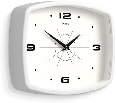 JONES CLOCKS® Movie wall Clock | Rectangular Retro Clock | 10" | White | Cool - Image 2