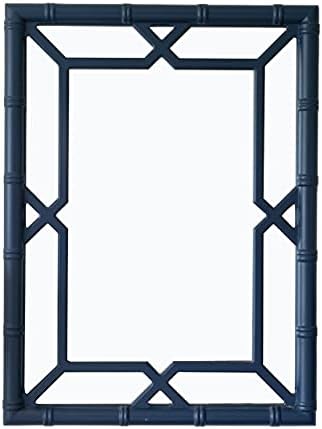 Bamboo-Look Solid Wood Window Pane Mirror 23" X 31" by SORBARIA