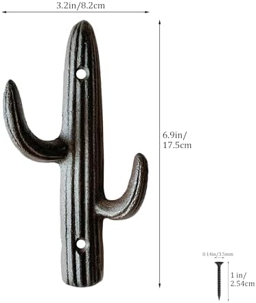 Rustic Cactus-Shaped Decorative Wall Hook Rack Hangers - Image 2