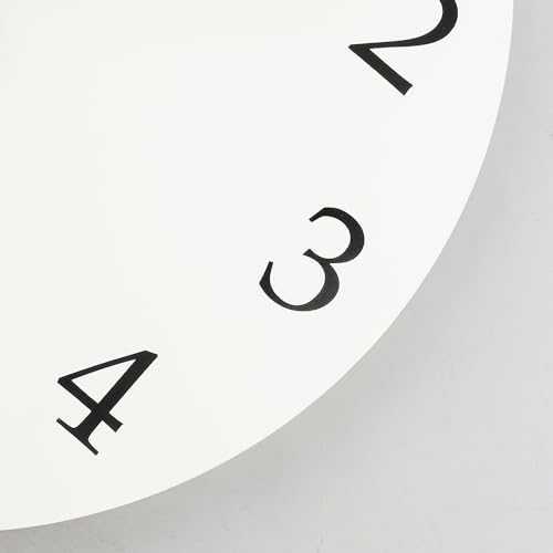 Lafocuse 12 Inch Wooden Modern Minimalist White Wall Clock Battery Operated - Image 6