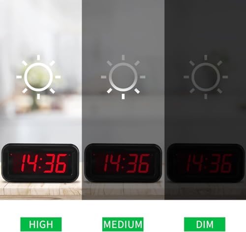 Alarm Clock, 1.2'' LED, Battery Operated, 3-Level Brightness - Image 3