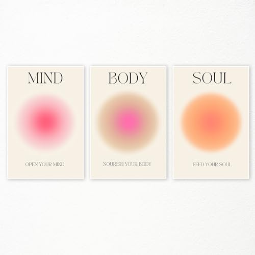 Adyggefy Positive Aura Posters for Room Aesthetic 3 Piece Colorful Aura by Adyggefy