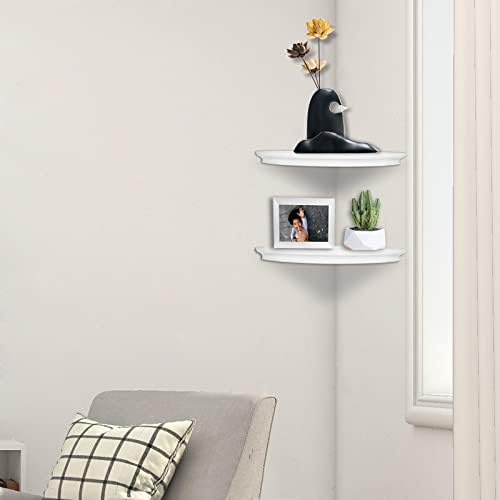 Floating Corner Wall Shelves Radial Wood Mounted Display Shelf - Image 5