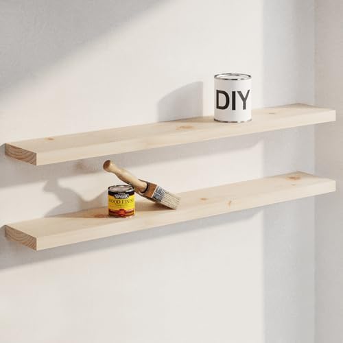 Homeforia 36 Inch DIY Floating Shelves, High-End Solid Pine Wood by Homeforia