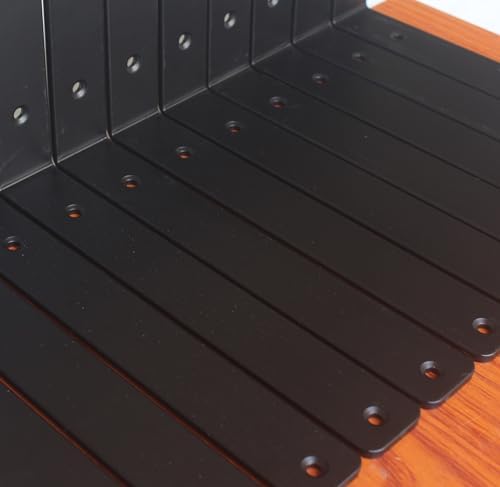 16 Pack - L 11" x H 6" x W1.5, 5mm Thick Black L Shelf Bracket, Iron Shelf - Image 6