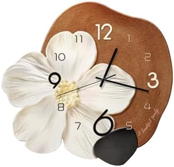 Ergocar Wall Clock, Art Deco Without Ticking Sounds Modern Crystal Porcelain by Ergocar