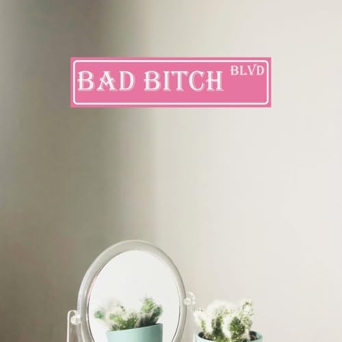 Pink Room Decor Bad Bitch Blvd Metal Tin Sign Funny Bitch Blvd Sign Street Signs - Image 4