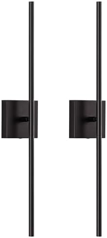 KDG Black 23.6" Cordless Wall Sconces Set of 2, Wireless LED Wall Lamps by KDG
