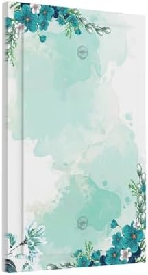 Light Switch Cover Plate Blue Green Flowers Light Green Watercolor Patterns 1 - Image 2