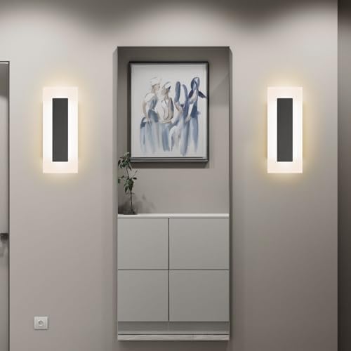 LMQNINE Modern LED Acrylic Black Wall Sconce Warm White Light 3000K - Image 5