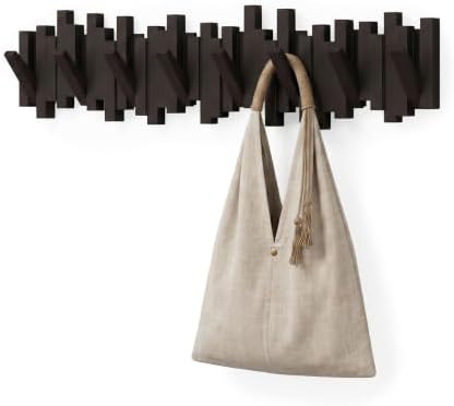 Umbra Sticks Wall Mount Coat Rack, 8 Hook Retractable Pegs by Umbra