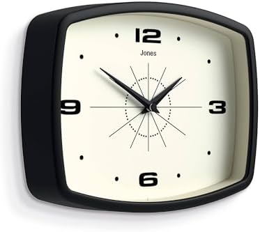 JONES CLOCKS® Movie wall Clock | Rectangular Retro Clock | 10" | Black | Cool - Image 2