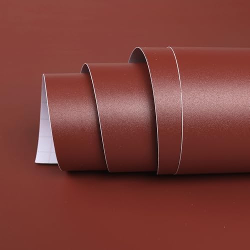 15.7x317 Burgundy Red Peel and Stick Wallpaper Solid Color Burgundy Contact by HelloWall