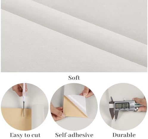 VaryPaper 15.7"x78.7" Off White Velvet Wallpaper Peel and Stick Felt Drawer - Image 5
