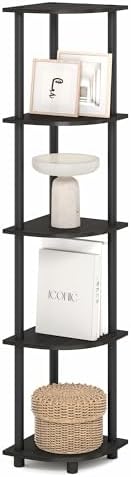 Furinno Turn-N-Tube Corner Shelf, 5-Tier Corner Bookshelf, Open Storage Shelves by Furinno-FitsYourSpaceFitsYourBudget