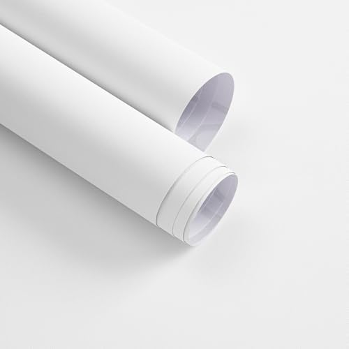 Matte White Peel and Stick Wallpaper White Wallpaper Waterproof by Vuacepe