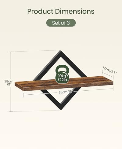 CHOEZON Floating Shelves for Wall, Rustic Brown - Image 2