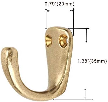 RZDEAL 3PCS Vintage Coat and Hat Hook Brass Classico Wall Hanging - Image 2