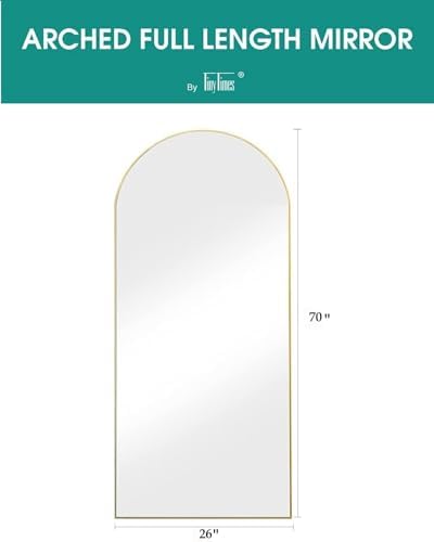 70''x26'' Full Length Mirror, Large Arched Floor Mirror - Image 4