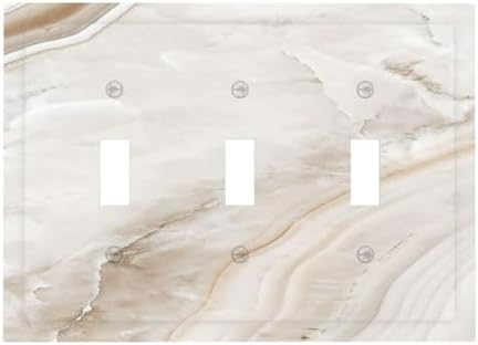 Decorative Switch Plates Beige Marble Pattern 3 Gang Wall Plate Faceplate by Lightswitchcovers