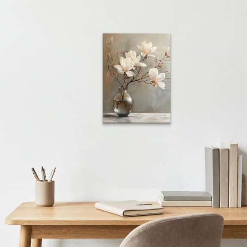 daktenn Floral Canvas Wall Art Bathroom Wall Art Pictures Wall Decor Home Decor - Image 2