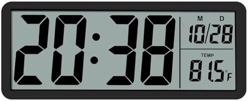 8.5" Large Digital Wall Clock, Battery or Plug in Operated, LCD Digital Clock by SwlatUtokf