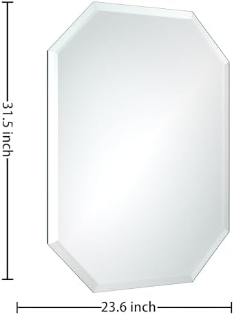 32" x 24" Silver Rectangle Wall Mirror Beveled Edge Frameless Mirrors - Image 2