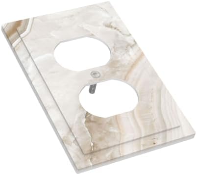 Outlet Covers Beige Marble Pattern 1 Gang Duplex Light Switch Cover Electrical - Image 3