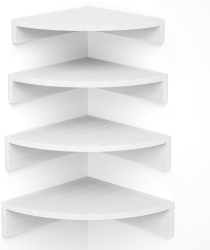 Alsonerbay Wood Corner Floating Shelves Wall Mount 4-Pack by Alsonerbay