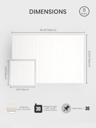 Bumusty 36"x 24" Large Felt Bulletin Board Tiles, Milky White - Image 2