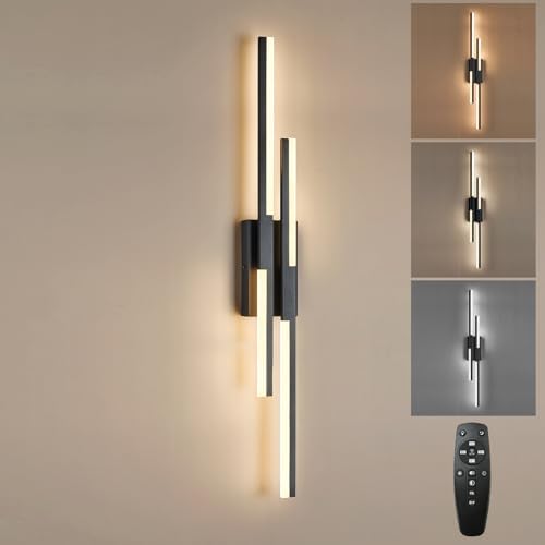 Benkut Modern LED Wall Sconce Black Remote Wall Light Fixtures by Benkut