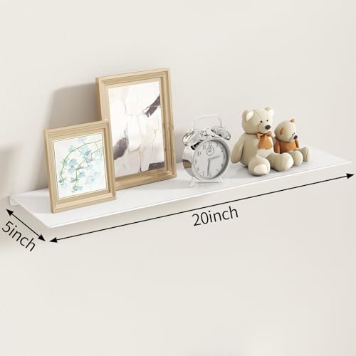 MKO 20" Floating Shelves for Wall, Long Metal Wall Mounted Shelf for Bathroom - Image 3