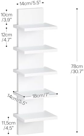HOOBRO 5 Tier Wall Shelf Unit for Storage, 2 Pack Floating Shelves for Wall - Image 3