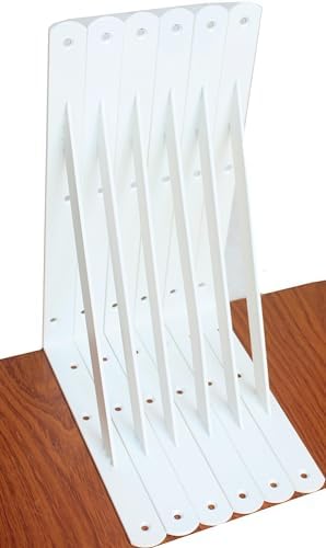 6 Pack L10 x H 8" White Heavy Duty Shelf Brackets by MHMYDZ