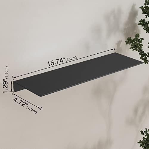 JOOM Black Floating Shelves for Wall Storage, Metal Wall Shelves for Living Room - Image 3