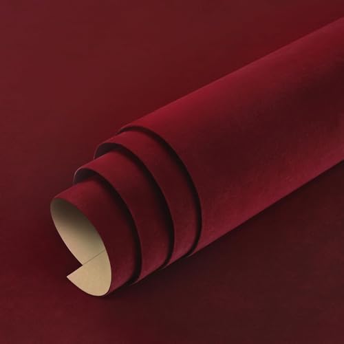 15.8"x237" Red Peel and Stick Wallpaper Burgundy Velvet Wallpaper Velvet Drawer by iPastePeelandStickWallpaper