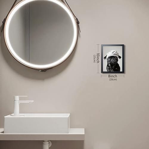 Funny Pug Bathroom Wall Art, Cute Dog Bath Canvas Print Poster, Farmhouse - Image 5
