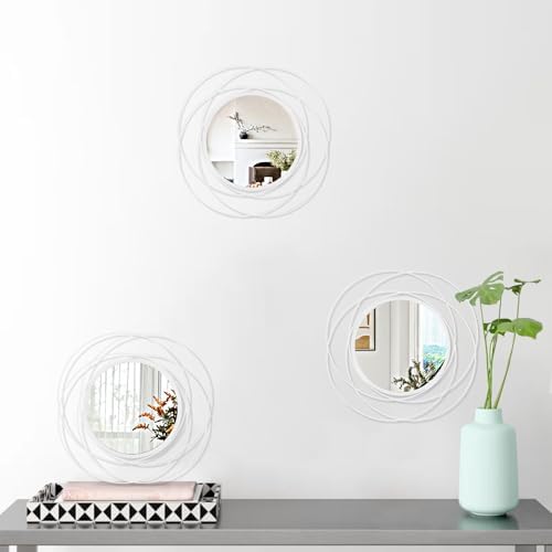 3 Pack Circle Mirror Wall Decorative Metal Wall Mirror, Art Small Round Wall - Image 2