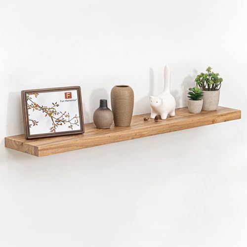 Floating Shelves for Wall, Farmhouse Wooden Shelf for Living Room, Bathroom and by FunMemories