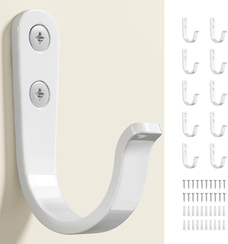 10Pcs Wall Hooks, Holds Up to 40 lbs by jockcaras