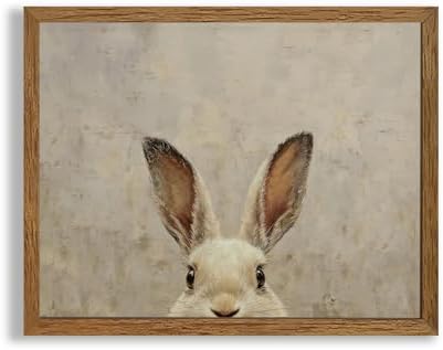 AVECCO Vintage Easter Rabbit Portrait Wall Art Canvas Framed 8x10 inch by Unknown