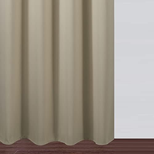 LEMOMO Blackout Curtains 42 x 95 inch/Beige Curtains Set of 2 Panels/Thermal - Image 9